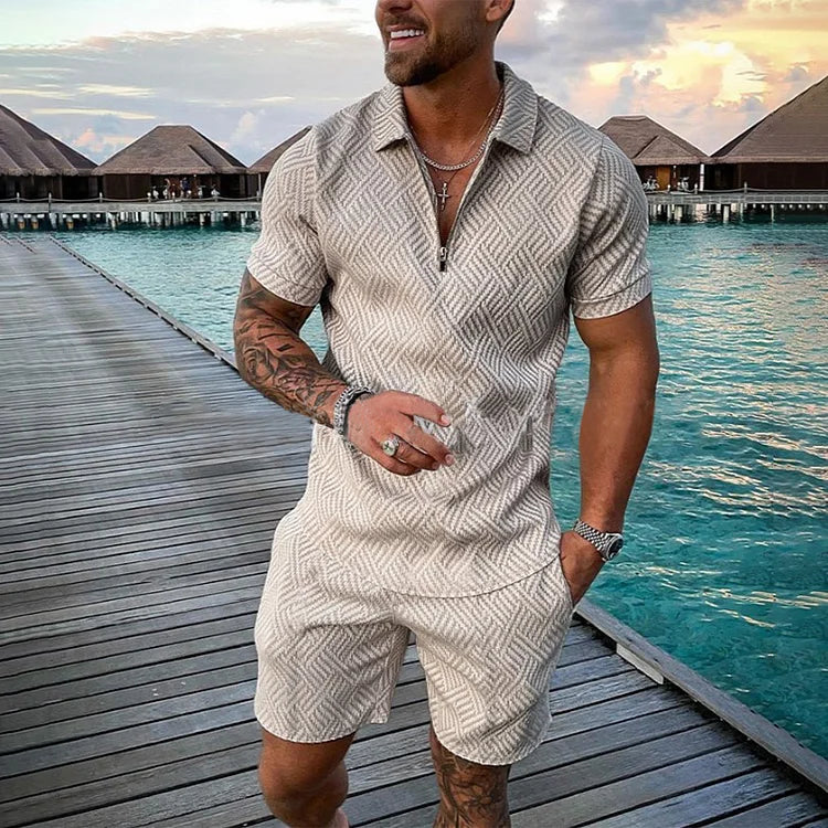 Conjunto informal de polo y shorts